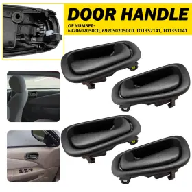 To1352141 Auxito For 1998-2002 Toyota Corolla Chevy Prizm Interior Door Handle Front Rear 4pcs Ec