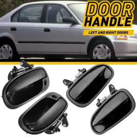 Us660l Auxito 2x Fit Honda Civic 96-00 Black Door Handles Exterior Right And Left Front Rear E