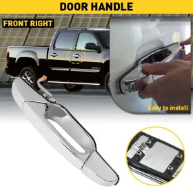 Xt-cv036  Auxito Chrome Door Handle Front Passenger Right Side Rh For 2007-2013 Chevy Outside Gmc