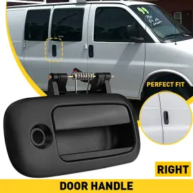 Xt-cv160 Auxito Black Door Handle Rear Passenger Right Side Rh For 1996-2009 Chevy Gmc Outside