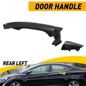 Xt-hy0156 Carcomponentmarted Black Rear Left Exterior Door Handle Fit For Hyundai Elantra 2011-2016 X