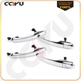 Z823549g01 Cciyu 2 Pair Set Exterior Door Handle Rear Front For 11-15 Kia Sorento Chrome Plastic