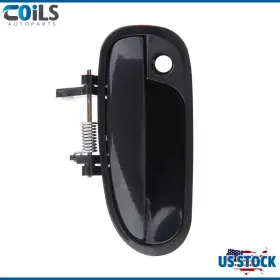 C12164002g Coils-autoparts Exterior Door Handle For 1996-2000 Honda Civic Front Driver Smooth Black Plastic