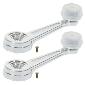 12339299 Csdex 2pcs Silver Door Handles Window Crank Left Right For 03-14 Ford E-150 Chrome