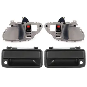 Csdex 12518971 4pcs Gray Black Door Handle Inside And Outside For 1995-99 Chevy Suburban K1500