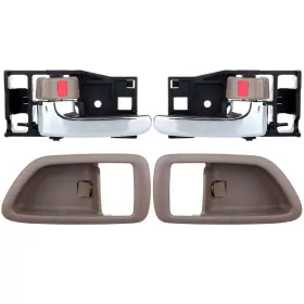 12526396 Csdex 4pcs Door Handles Left Right Beige With Cover For 2000-2004 Toyota Avalon 3.0l
