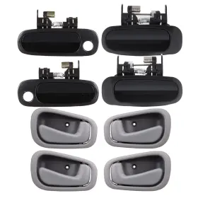 12526408 Csdex 8 Gray Door Handles L/r Black Outside Inside For 1998-02 Toyota Corolla 1.8l