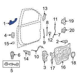 1na54sw1af Dodge Oe For Grand Caravan 10-14 Front Right Outer Exterior Door Handle