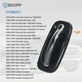 E124693cp01 Eccpp Front Right Outer Chrome Housing Door Handle Fit For Cadillac Escalade 02-06
