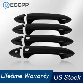 E12714701cp Eccpp For 2013-2017 Honda Accord Door Handle Cover Glossy Black Front Rear Left Right