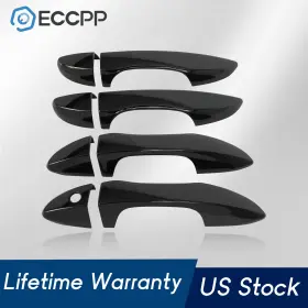 E12716001cp Eccpp For 2014-19 Toyata Corolla Door Handle Cover Glossy Black Front Rear Left Right