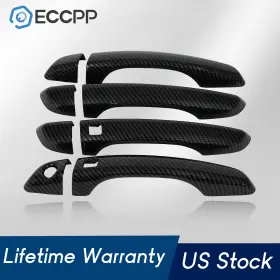 E12717401cp Eccpp For 2017-20 Hyundai Elantra Door Handle Cover Carbon Fiber Front Rear Left Right