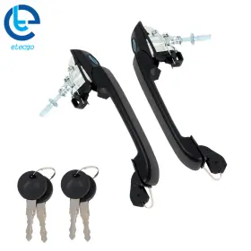 693887 Etecgo Black Front Outside Door Handles Set Pair For Vw Jetta Golf 1993-98 1999 With Keys