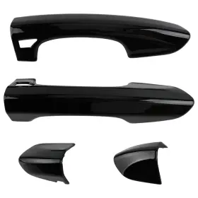 Fittasticy 710597626803 2pcs For Ford Mustang 2015-2021 Door Exterior Handle Trim Cover Bright Black