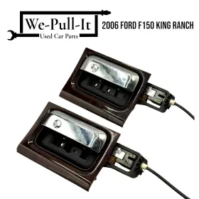 4l341623943 Ford 04-08 F-150 Crew Cab Front Interior Door Handle Wood Grain Trim Pair Oem