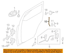 2l1z7826461aad Ford Oem Lock -rear Door-handle Rod Left