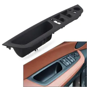 Fortodayy 612345309177 Car Interior Door Handle Panel Tirm Cover Decor Fit Bmw X5 X6 E70 Lhd Abs Black