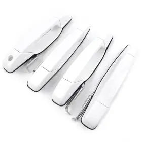 Al004 Gafeskui White Exterior Door Handle 4 Pcs Front Rear Driver Passenger Compatible With