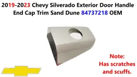 84737218 Gm 2019-2023 Chevy Silverado Exterior Door Handle End Cap Trim Sand Dune