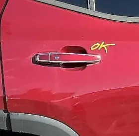 129-01001 Gmc Truck Passenger Rear Door Handle Exterior Chrome And Red Fits 16-20 Malibu 795785