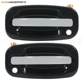 9948966 Higher-autoparts 2x Outside Chrome Black Housing Door Handle Front Left Right For 02-06 Cadillac