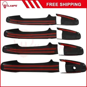 12267056 Hilamps Door Handle Cover Glossy Black Left Right For 2006-2011 Honda Civic 8th Gen