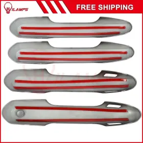 12267072 Hilamps Door Handle Cover Glossy Black Front Rear Left Right For 20-22 Toyota Highlander