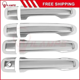 12267074 Hilamps Door Handle Cover Chrome Front Rear Left Right For 2010-2021 Toyota 4runner