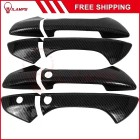 12267075 Hilamps Door Handle Cover Carbon Fiber Front Rear Left Right For 2008-2012 Honda Accord