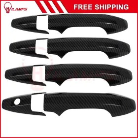 12267095 Hilamps Fits 2007-11 Honda Cr-v Crv Door Handle Cover Carbon Fiber Front Rear Left Right