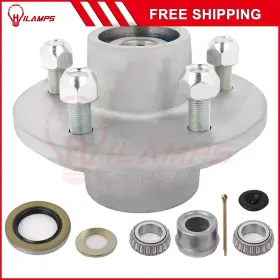 12296008 Hilamps Fits 3500 Lbs Axle L68149 L44649 Bearings With Trailer Galvanized Hub 5 On 4.5 Inch