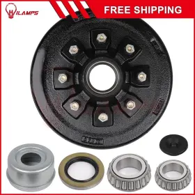 12296012 Hilamps For 7000lbs Axle L14125a X L25580 Bearings With Trailer Galvanized Hub 8 On 6.5 Inch