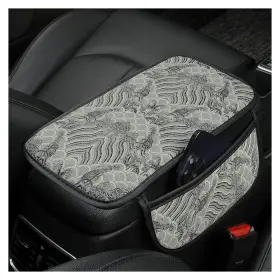 Dian-1402 Ihotder Car Center Console Cover With Beautiful Embroidery Breathable Arm Rest For