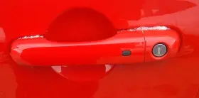 129-01105bl Jeep 2015 16-23 Renegade Front Driver Left Lh Door Handle In Prx Red With Key Lock