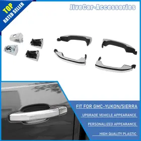 Jca762744893798 Jive-car-accessories Chrome Exterior Door Handle Replace Cover Set For 2014-18 Chevy Silverado Sierra