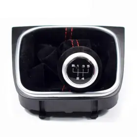 Kakulkomen 787823406041 5 Speed Shift Knob Boot Cover Suede Leather Replacement For Vw Golf 6 Mk5