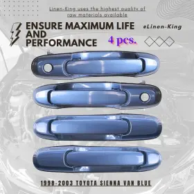Dhe117 Linen-king 4pcs Fits Outside Door Handle For 1998-2003 Toyota Sienna Denim Blue Mica 8l9