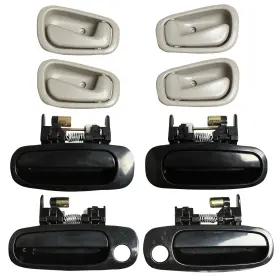 Dh32101 Littlestar 2018 8pcs Door Handles Black Outside Gray Inside Left Right For 98-02 Toyota Corolla