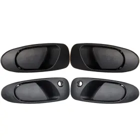 12763473 Luxfineparts 4pcs Black Exterior Right And Left Door Handle Fit For Honda Civic 1992-1995