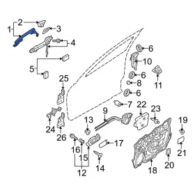 Gs1d72410hpz Mazda Oe For 2 2011-2014 Rear Right Outer Exterior Door Handle