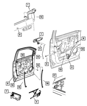1eh591hfaa Mopar Genuine Front Door Exterior Handle Left