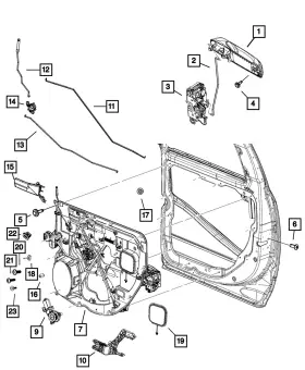 1gh19ws2af Mopar Genuine Exterior Door Handle Left