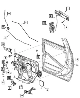 1gh271r8ag Mopar Genuine Exterior Door Handle Left