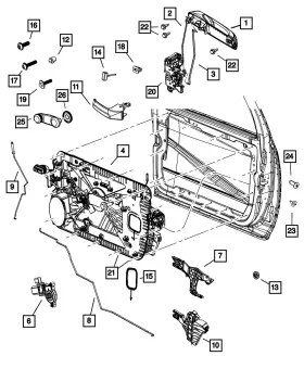 1gh291xraj Mopar Genuine Exterior Door Handle Left