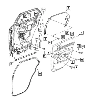 1lf89dk5aa Mopar Genuine Inside Release Handle Left