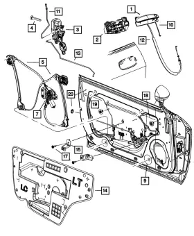 1mz84ggeaf Mopar Genuine Exterior Door Handle Right