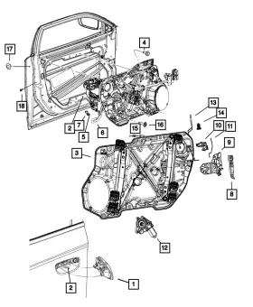 1mz85fhgam Mopar Genuine Front Door Exterior Handle Left