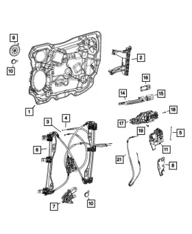 Mopar 5rr21pw2ac Genuine Front Door Exterior Handle Left