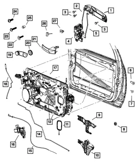6nv611arad Mopar Genuine Exterior Door Handle Left