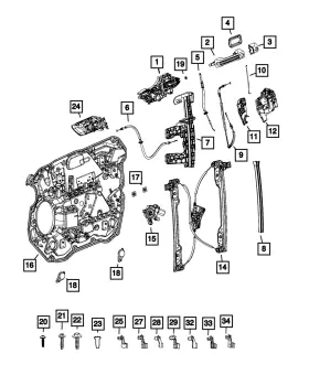 7jy48jscah Mopar Genuine Exterior Door Handle Right